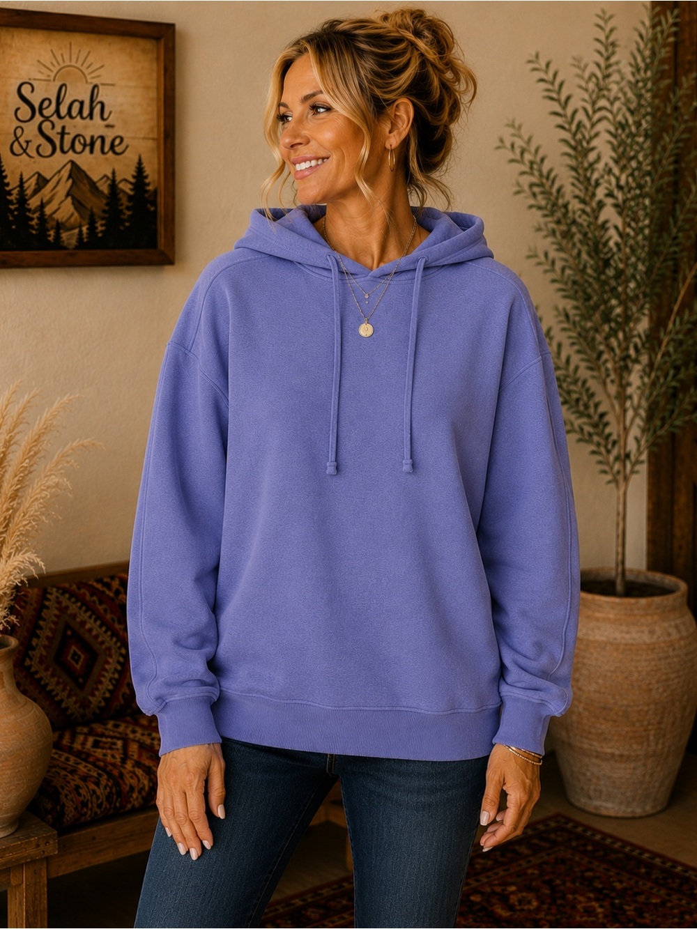 Zenana Merlin (dusty purple) Pullover Hoodie